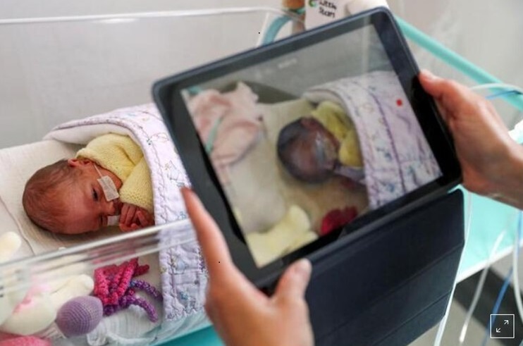 Videollamadas conectan a madres y bebés en un hospital de Colombia