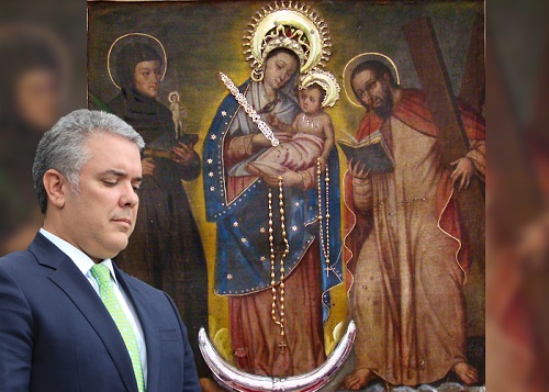 Tribunal restringe a Duque de mencionar la Virgen de Chiquinquirá en redes