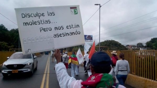 Marcha por la Dignidad cumple 10 días rumbo a Bogotá