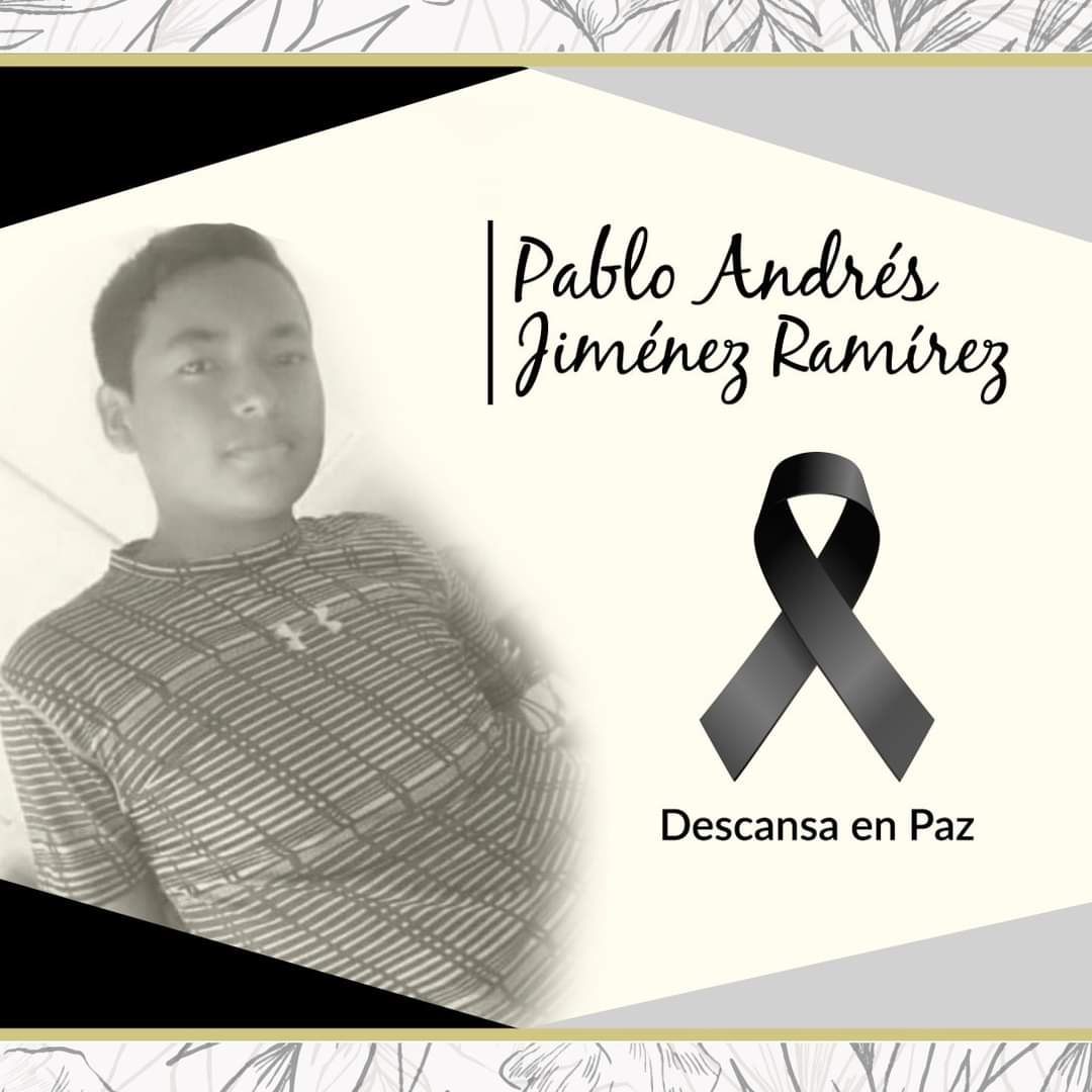 Gobernador lamenta fallecimiento del estudiante Pablo Andrés Jiménez Ramírez