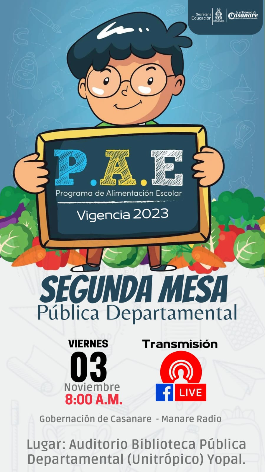 En Yopal Segunda Mesa Pública Departamental del Programa PAE 2023